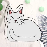 Cat - White - Acrylic Pins
