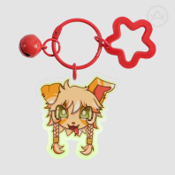Keychain/Keyring | Basque - Dog OC/Fursona - Acrylic w/ bell! (5cm)