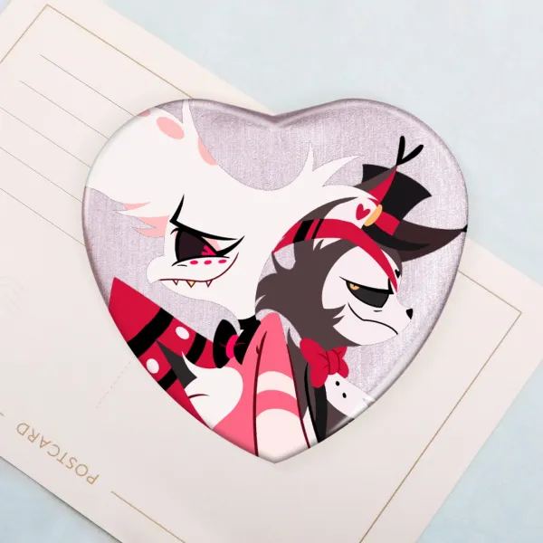 Huskerdust Pink Heart Badge