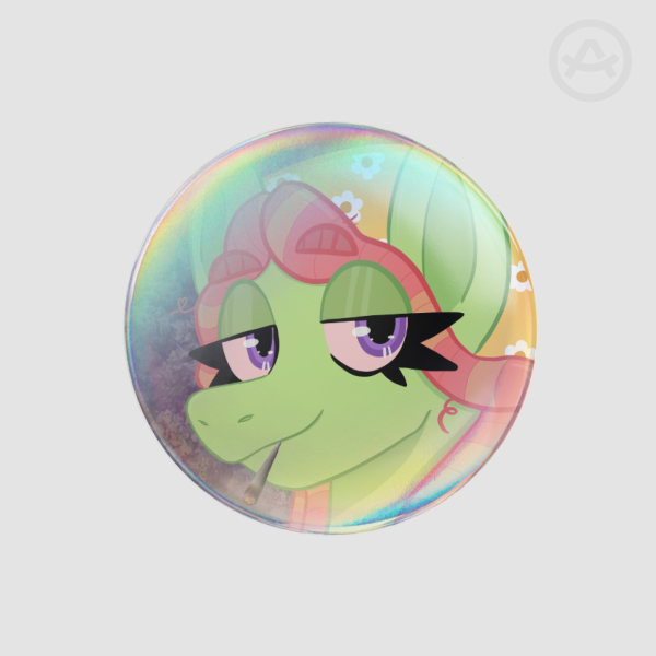 Treehugger Pinback Button - Rainbow Holo
