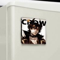 Crow Square Fridge Magnet