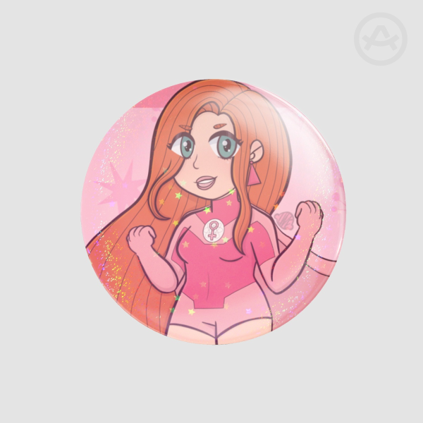 Atom Eve Pinback Button - Holo Stars