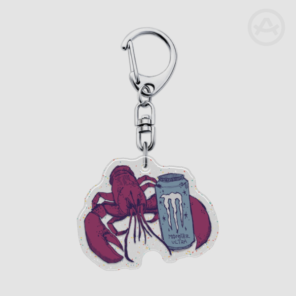 Monster Lobter - red epoxy keychain