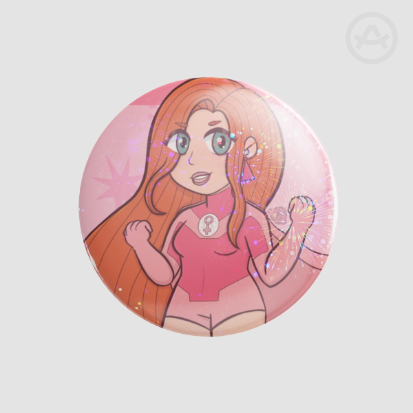 Atom Eve Pinback Button - Holo Firework