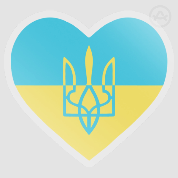 Ukraine Heart Clear PET Vinyl Sticker