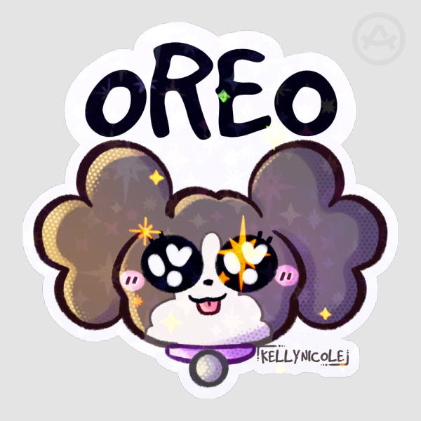 Oreo Puppy Emote HoloStar Sticker