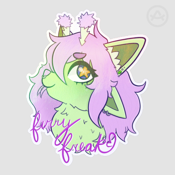 Furry Freak Rainbow Holo Sticker