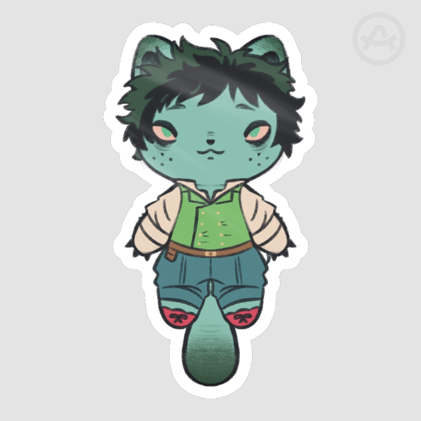 Izuku Cat Die Cut Stickers