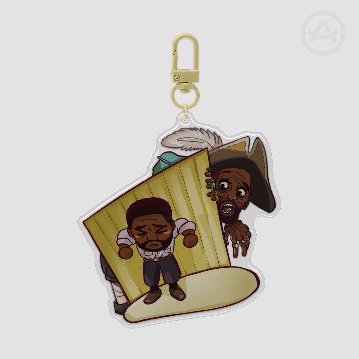 Captain Clark and Mary Kline's Adventure in the Backrooms Epoxy Keychain Doublesided
