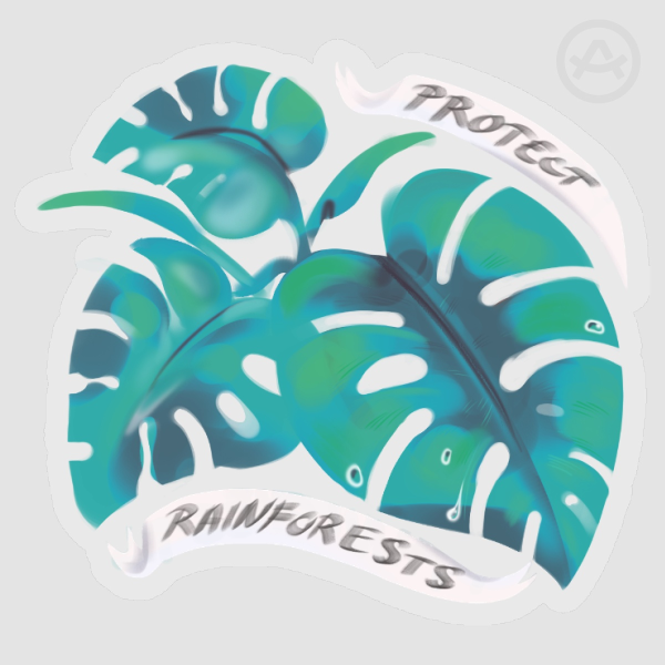 Monstera 1 transparent glossy sicker