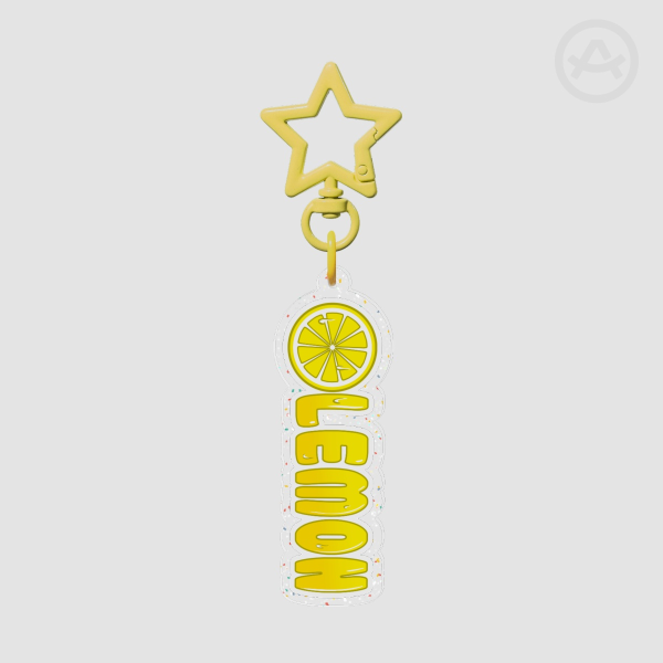 LEMON Glitter Acrylic Keychain
