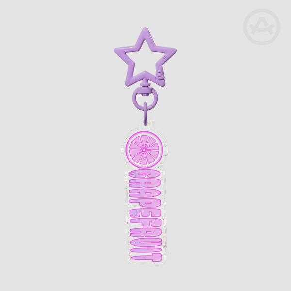 GRAPEFRUIT Glitter Acrylic Keychain