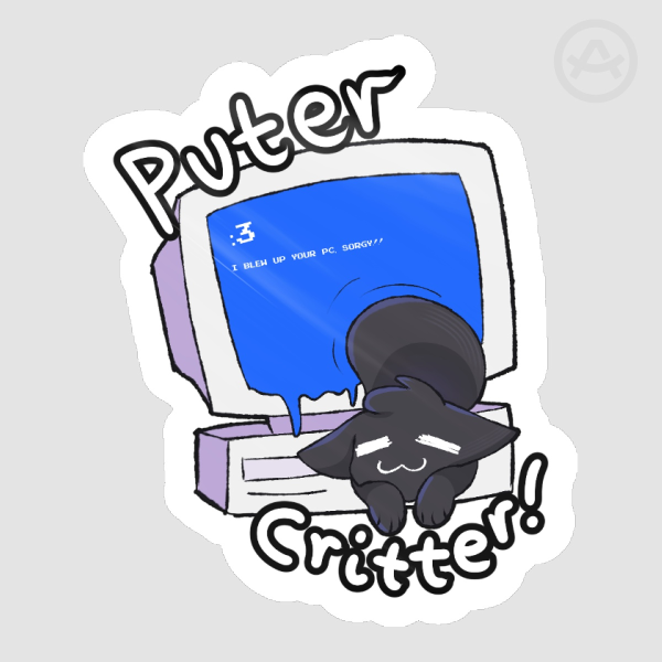 Computer Kitty - Sticker