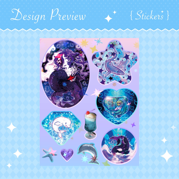 Sea Friensds Coated Paper Stickers Sheet