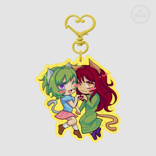 raku & koneko keychain
