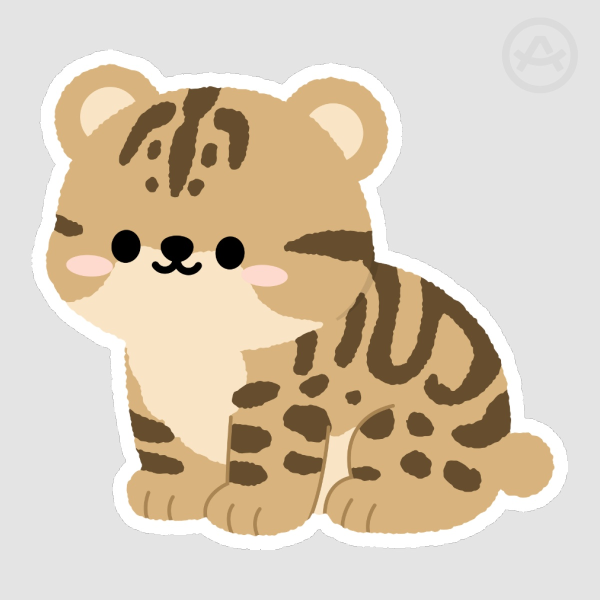 Clouded Leopard Die Cut Stickers