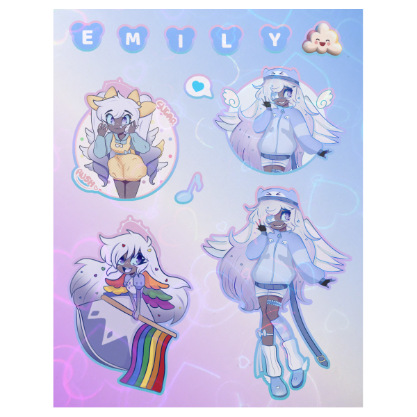 Emily | hazbin hotel Coated Paper Stickers Sheet