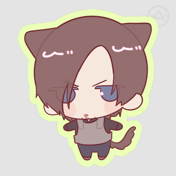 Leon S. Kennedy Matte Die-Cut Sticker - Cat ver. (Resident Evil Damnation)