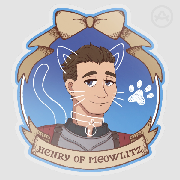 Henry of 'Meowlitz' Clear PET Vinyl Die Cut Sticker