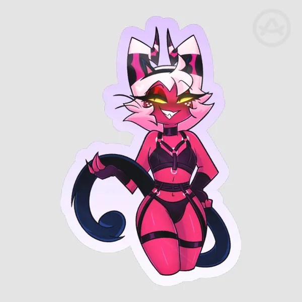 Moxxie in cat lingerie sticker