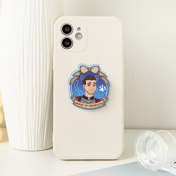 Henry of 'Meowlitz' Acrylic Airbag Phone Holder - 1.96"(50mm), Clear