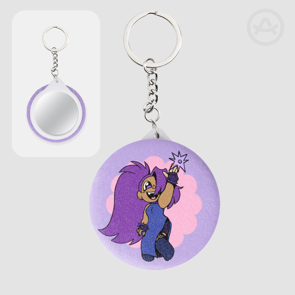 dark enid Plush Badge Mirror Keychain
