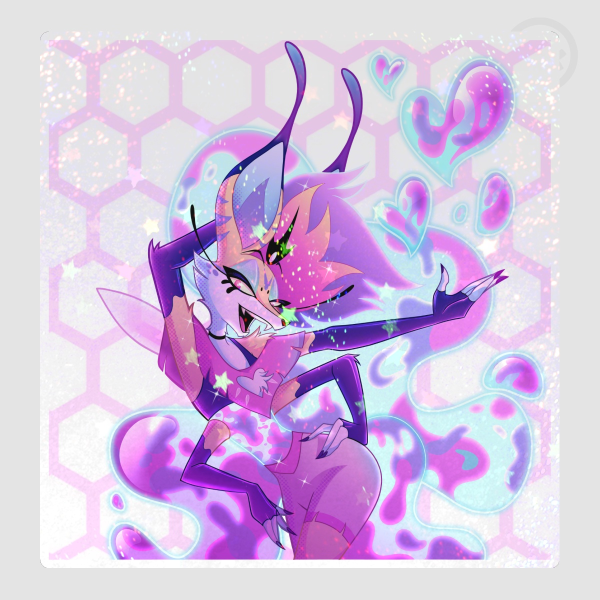 Queen Bee Holo Sand Star Die Cut Sticker (5”)