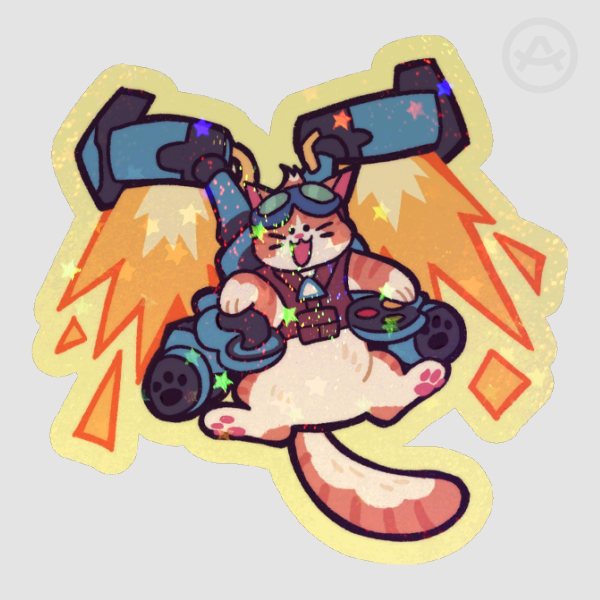 JETPACK CAT holo sticker