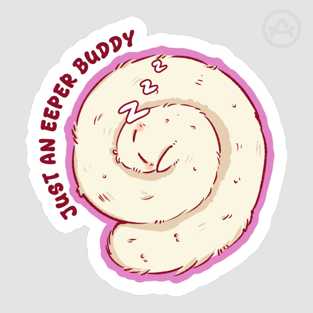 A cinnamon roll sleeping Brushbuddy sticker from Witch Hat Atelier