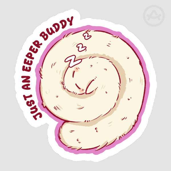A cinnamon roll sleeping Brushbuddy sticker from Witch Hat Atelier