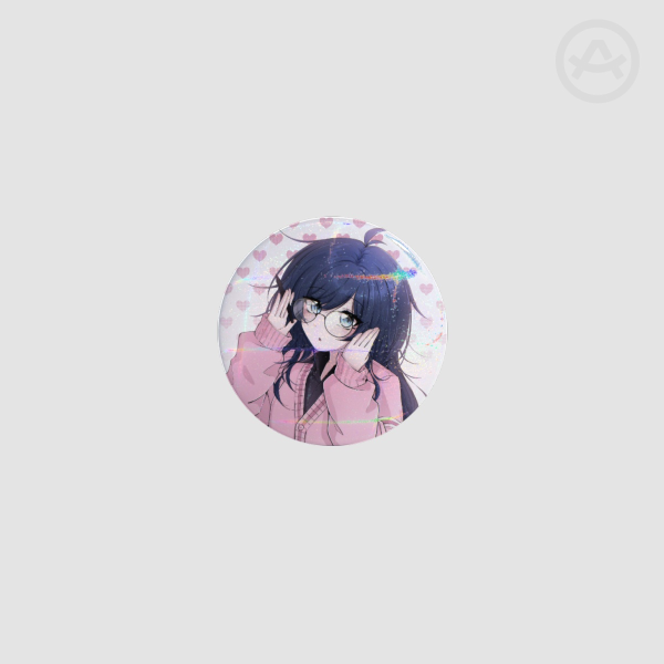 【Shiharu】Pink Heart - Round Badges (Button Pins)