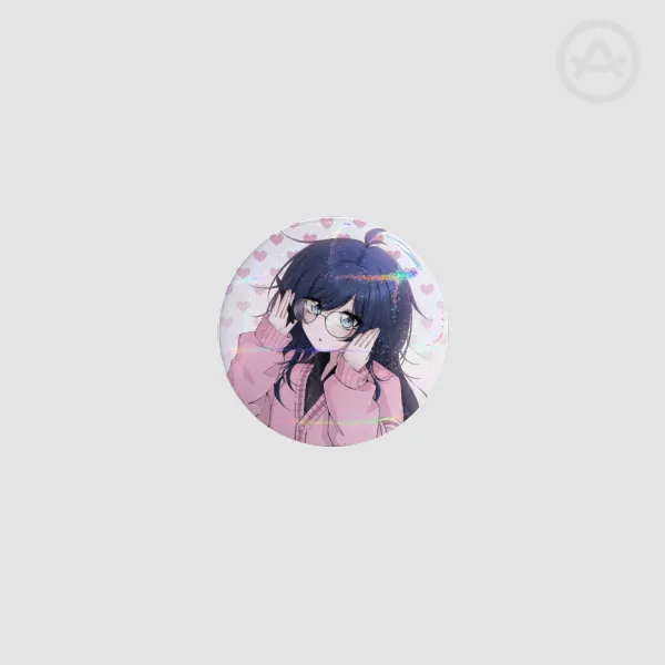 【Shiharu】Pink Heart - Round Badges (Button Pins)