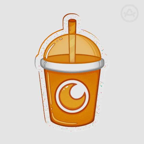 Orange Favorite Trait Smoothie Glitter Acrylic Pin