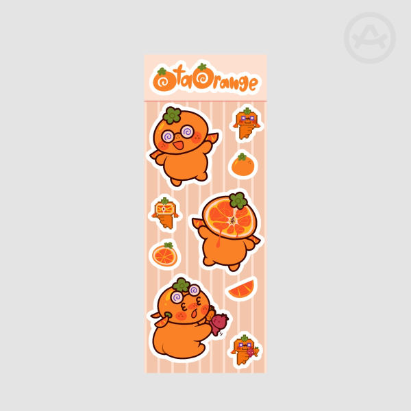 PEACHDOG - OTAORANGE STICKER SHEET (7x18cm matte sticker sheet)