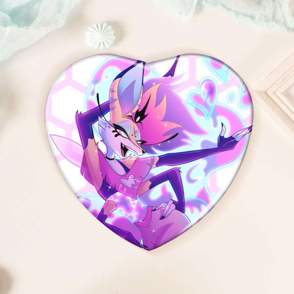 Queen Bee Holo Sparkle Heart Badge
