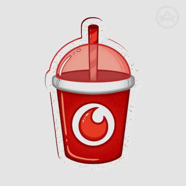 Red Favorite Trait Smoothie Glitter Acrylic Pin