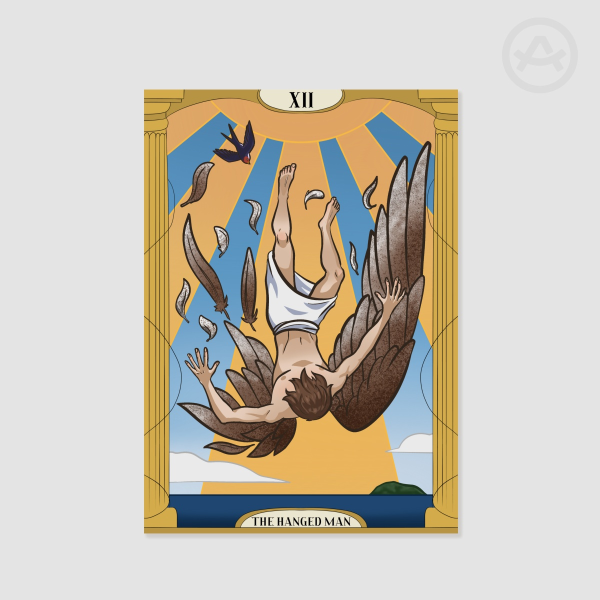 A5 Poster Greek Mythology Tarot Card XII The Hanged Man (Icarus)