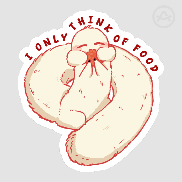 Cute brushbuddy sticker eating from Witch Hat Atelier