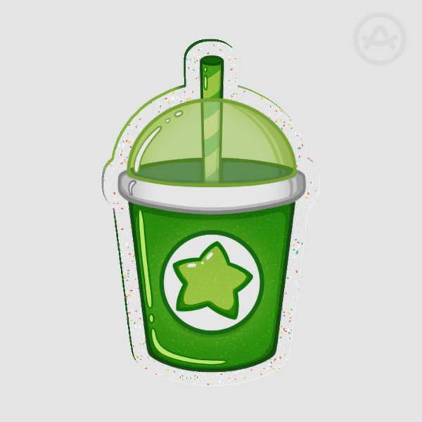 Green Favorite Trait Smoothie Glitter Acrylic Pin