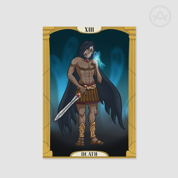 A5 Poster Greek Mythology Tarot Card XIII Death (Thanatos)