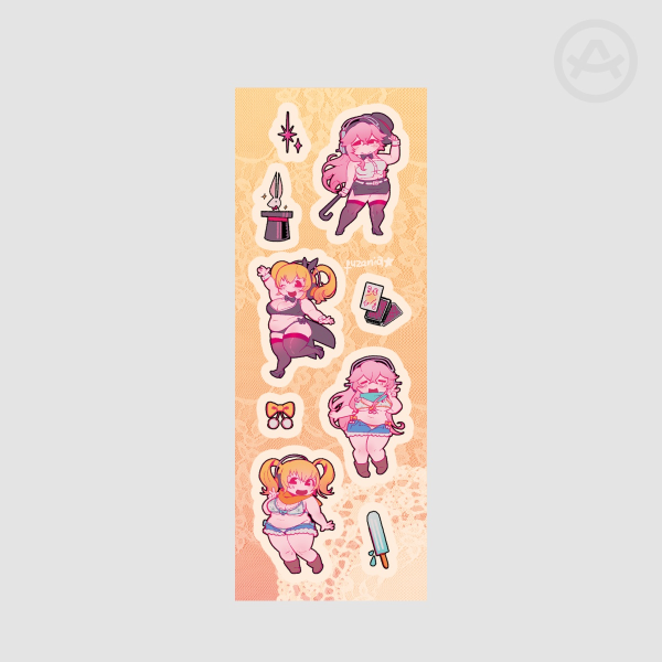 Super Sonico and Super Pochaco // Yellow Mini Sticker Sheet