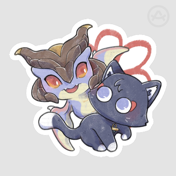 Mini Durin & Scarameow Sticker