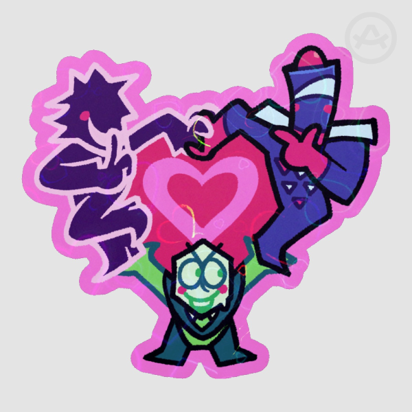 Polymikes Love Beam - Colored Edge Die Cut Sticker