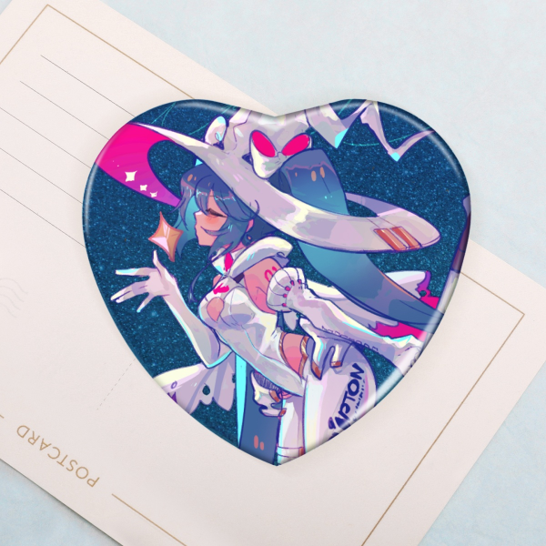 Racing Witch Holographic Heart Badge