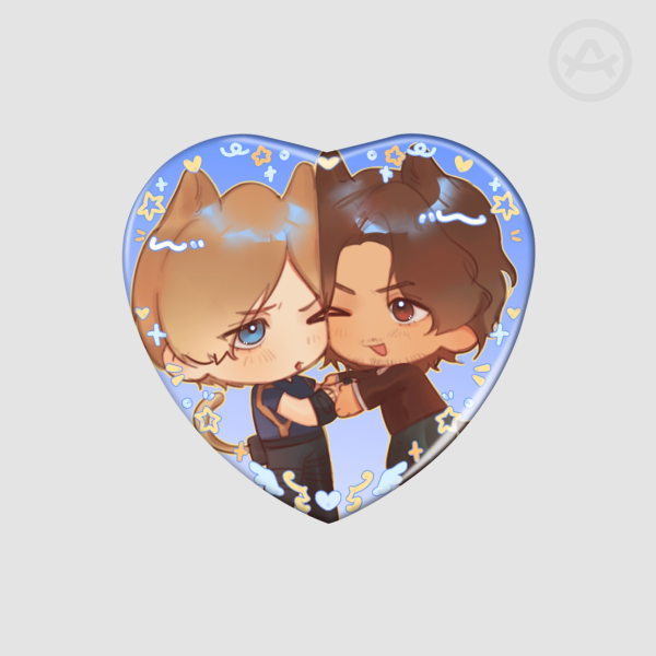 Serrenedy - Leon S. Kennedy & Luis Serra Heart Badge (Resident Evil 4 Remake)