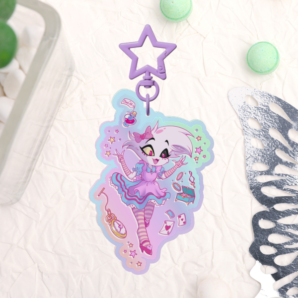 Angel in Wonderland Rainbow Acrylic Keychain