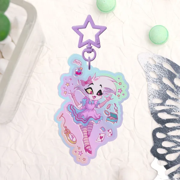 Angel in Wonderland Rainbow Acrylic Keychain