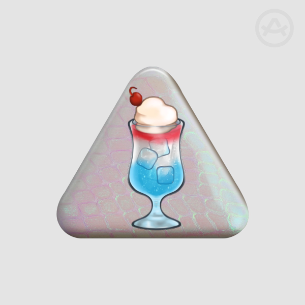 Raspberry + Blue Raspberry Cream Soda Triangular Badge