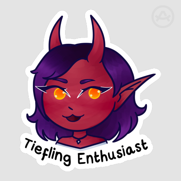 Tiefling Enthusiast Die Cut Stickers