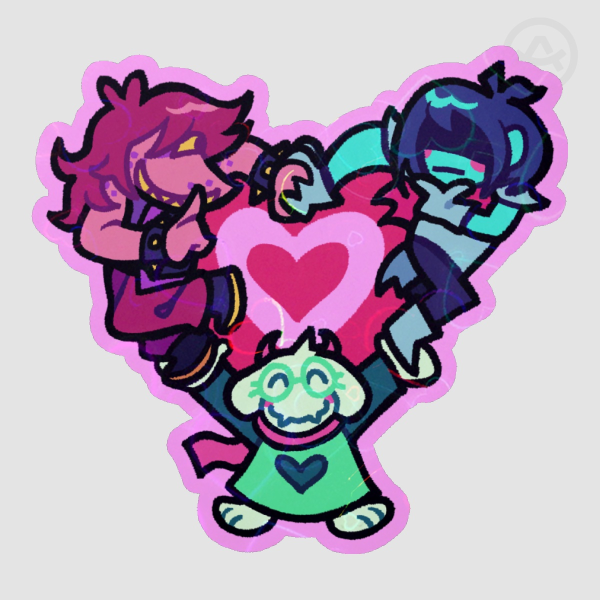 Fun Gang Love Beam - Colored Edge Die Cut Sticker